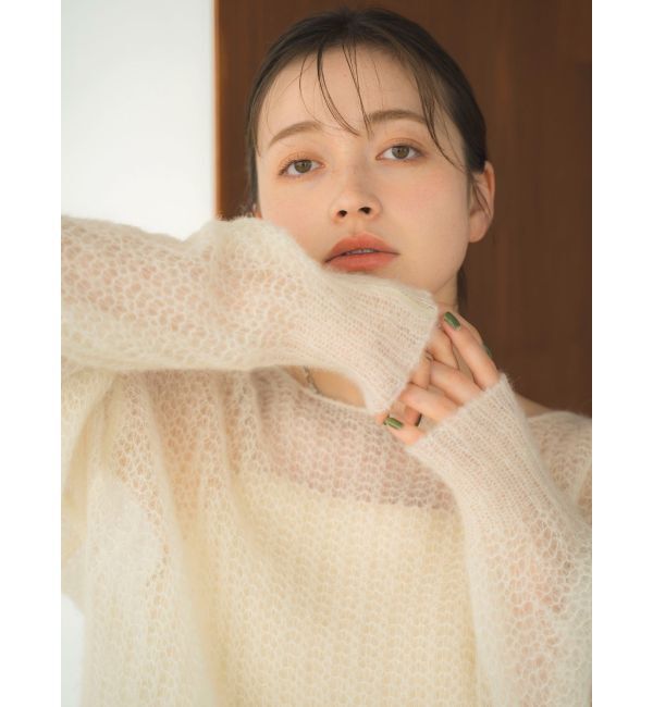 Ungrid「アルパカ混透かし編みニット」|ニット・セーター|