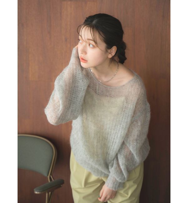 Ungrid「アルパカ混透かし編みニット」|ニット・セーター|