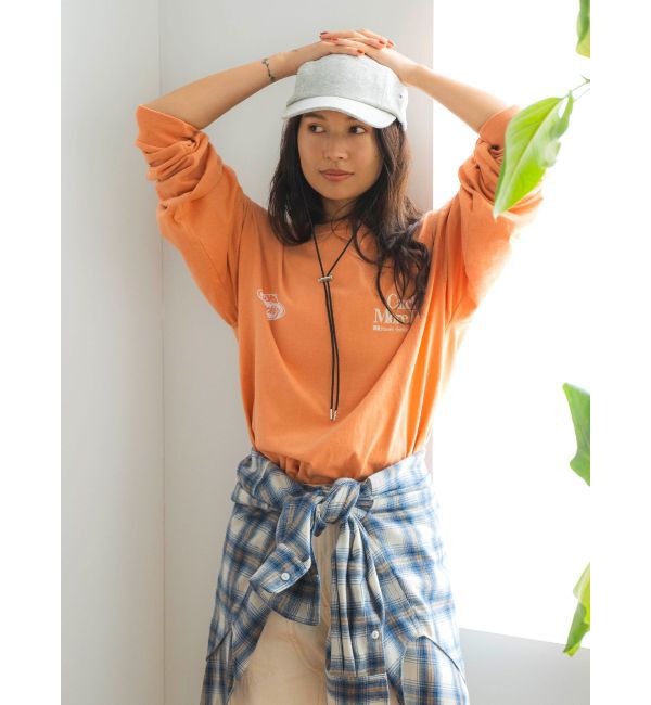 Ungrid「Russell Berkley別注 ロゴロングスリーブTee」|Tシャツ・カットソー|オレンジ