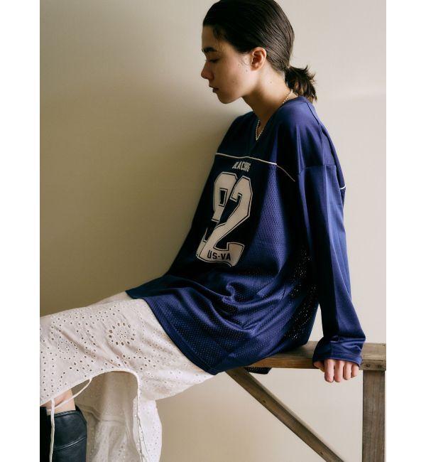 Ungrid「メッシュコンビナンバリングロングスリーブTee」|Tシャツ・カットソー|