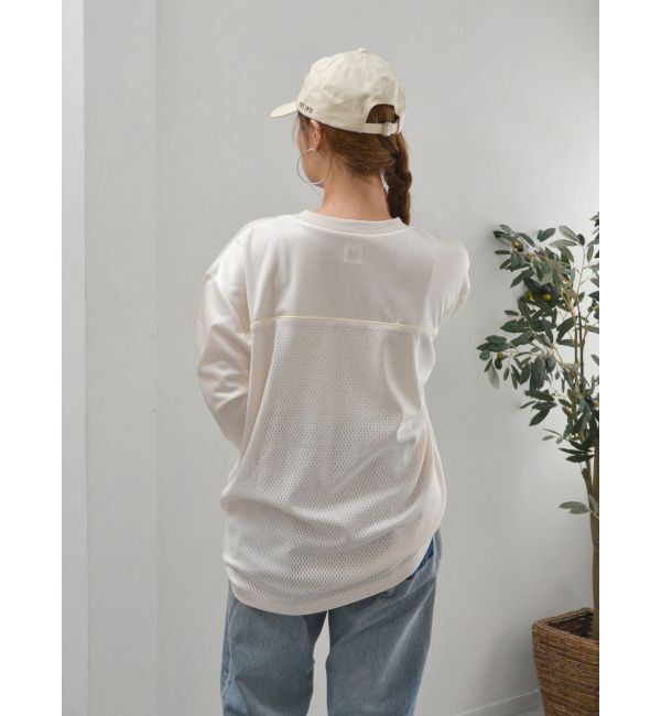 Ungrid「メッシュコンビナンバリングロングスリーブTee」|Tシャツ・カットソー|