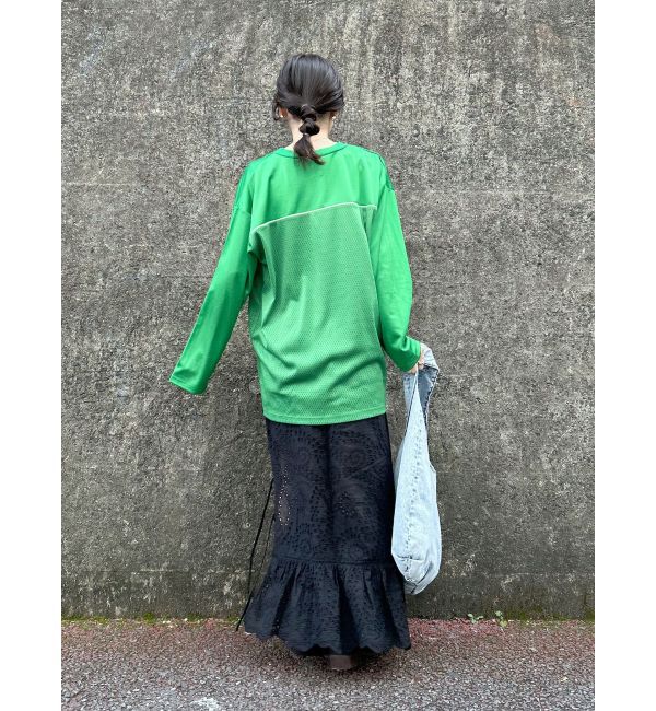 Ungrid「メッシュコンビナンバリングロングスリーブTee」|Tシャツ・カットソー|