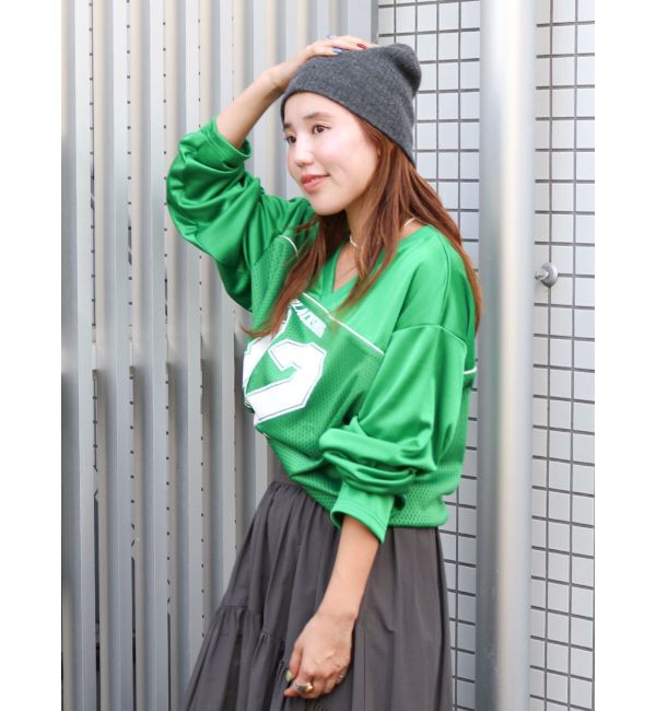 Ungrid「メッシュコンビナンバリングロングスリーブTee」|Tシャツ・カットソー|