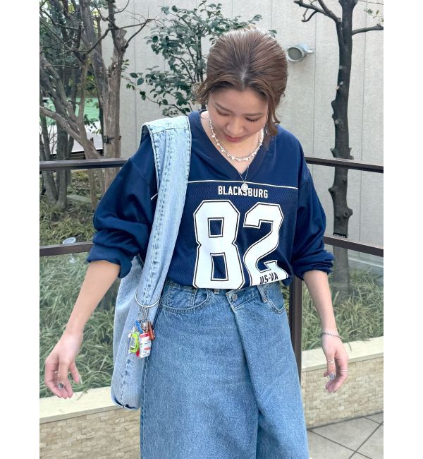 Ungrid「メッシュコンビナンバリングロングスリーブTee」|Tシャツ・カットソー|