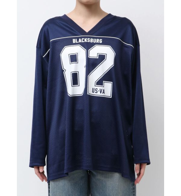 Ungrid「メッシュコンビナンバリングロングスリーブTee」|Tシャツ・カットソー|