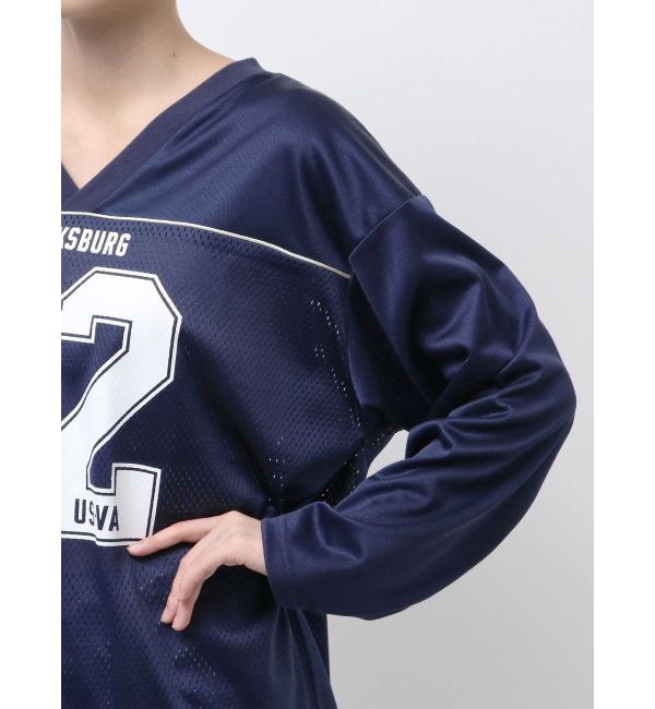 Ungrid「メッシュコンビナンバリングロングスリーブTee」|Tシャツ・カットソー|