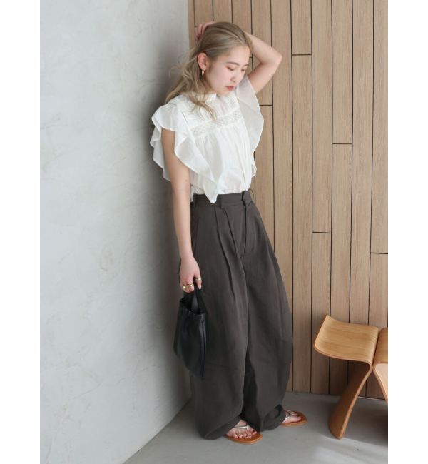 Ungrid「コットンノースリフリルブラウス」|シャツ・ブラウス|