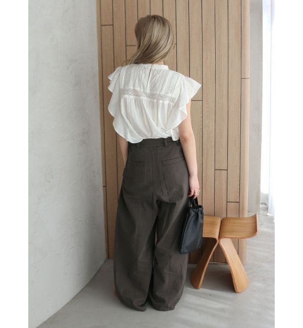 Ungrid「コットンノースリフリルブラウス」|シャツ・ブラウス|