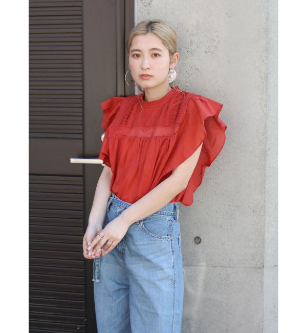 Ungrid「コットンノースリフリルブラウス」|シャツ・ブラウス|