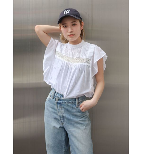 Ungrid「コットンノースリフリルブラウス」|シャツ・ブラウス|