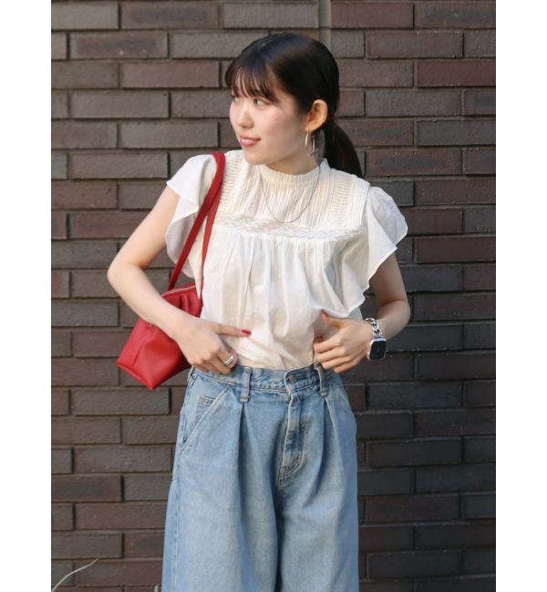 Ungrid「コットンノースリフリルブラウス」|シャツ・ブラウス|