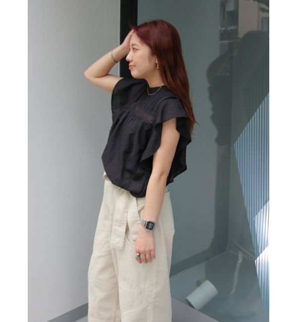 Ungrid「コットンノースリフリルブラウス」|シャツ・ブラウス|