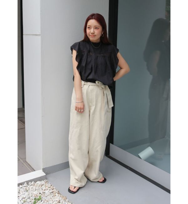 Ungrid「コットンノースリフリルブラウス」|シャツ・ブラウス|