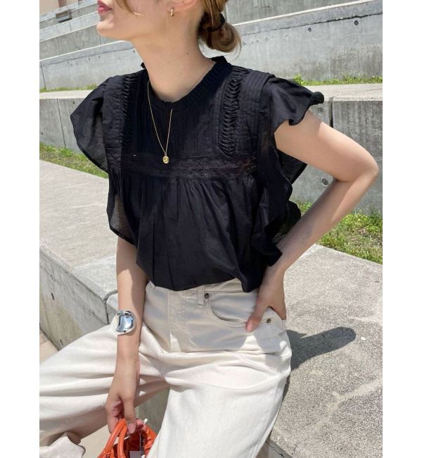 Ungrid「コットンノースリフリルブラウス」|シャツ・ブラウス|