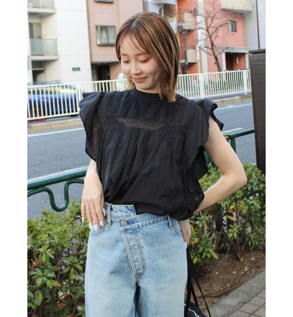 Ungrid「コットンノースリフリルブラウス」|シャツ・ブラウス|