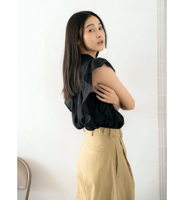 Ungrid「コットンノースリフリルブラウス」|シャツ・ブラウス|