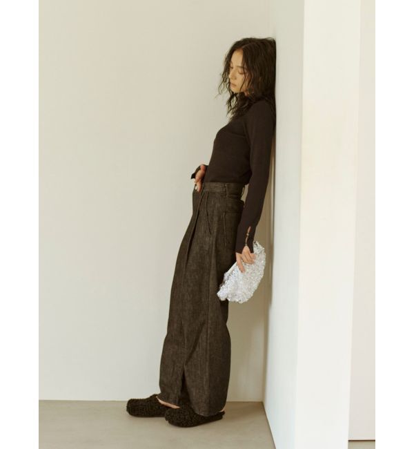 Ungrid「タックデザインカーブデニム」|デニム|