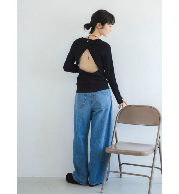 Ungrid「タックデザインカーブデニム」|デニム|