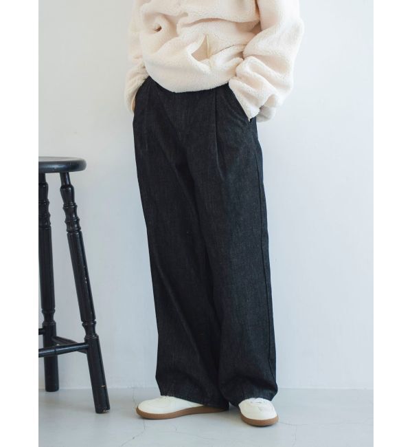 Ungrid「タックデザインカーブデニム」|デニム|