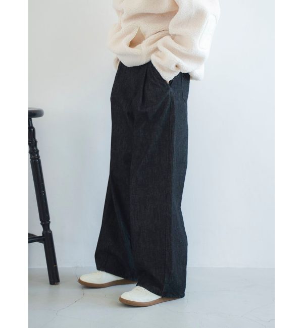 Ungrid「タックデザインカーブデニム」|デニム|