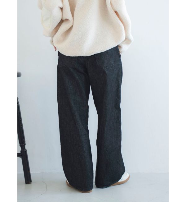 Ungrid「タックデザインカーブデニム」|デニム|