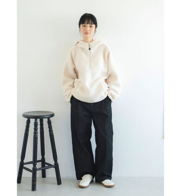 Ungrid「タックデザインカーブデニム」|デニム|