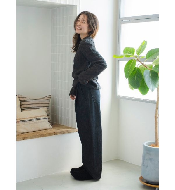 Ungrid「タックデザインカーブデニム」|デニム|