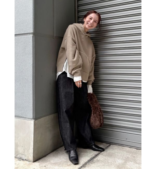 Ungrid「タックデザインカーブデニム」|デニム|