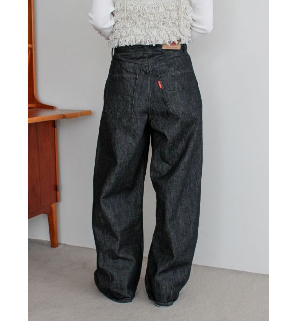 Ungrid「タックデザインカーブデニム」|デニム|