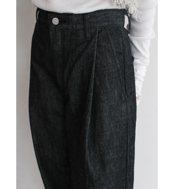 Ungrid「タックデザインカーブデニム」|デニム|