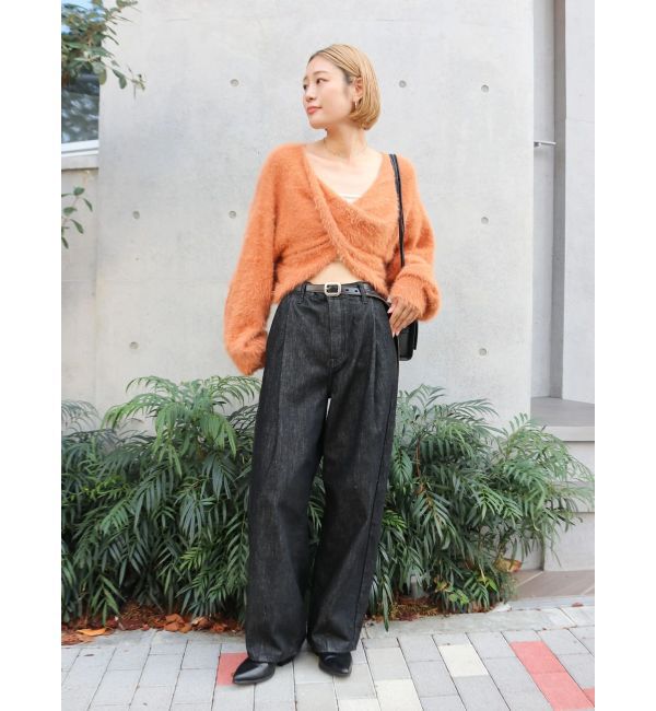 Ungrid「タックデザインカーブデニム」|デニム|