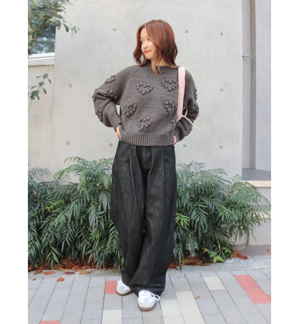 Ungrid「タックデザインカーブデニム」|デニム|