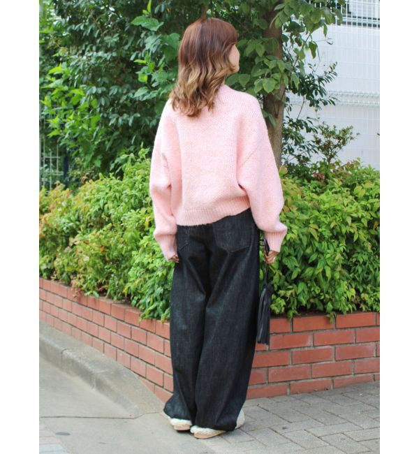 Ungrid「タックデザインカーブデニム」|デニム|