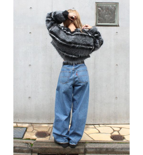 Ungrid「タックデザインカーブデニム」|デニム|