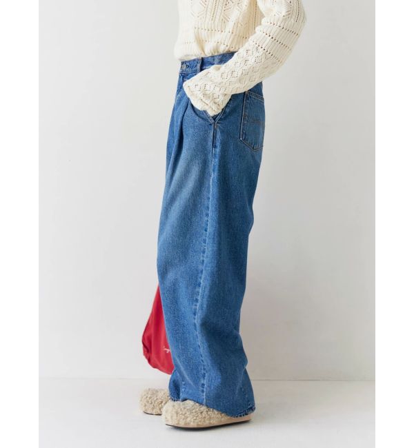 Ungrid「タックデザインカーブデニム」|デニム|