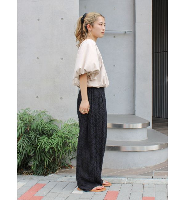 Ungrid「フェイクスウェードハーフスリーブバルーンブラウス」|シャツ・ブラウス|