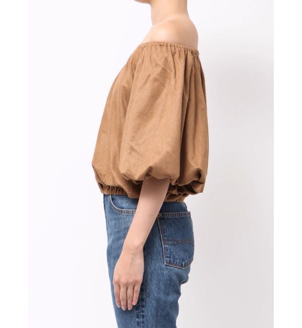 Ungrid「フェイクスウェードハーフスリーブバルーンブラウス」|シャツ・ブラウス|