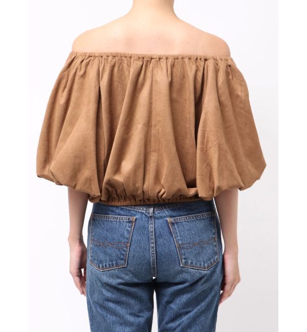 Ungrid「フェイクスウェードハーフスリーブバルーンブラウス」|シャツ・ブラウス|