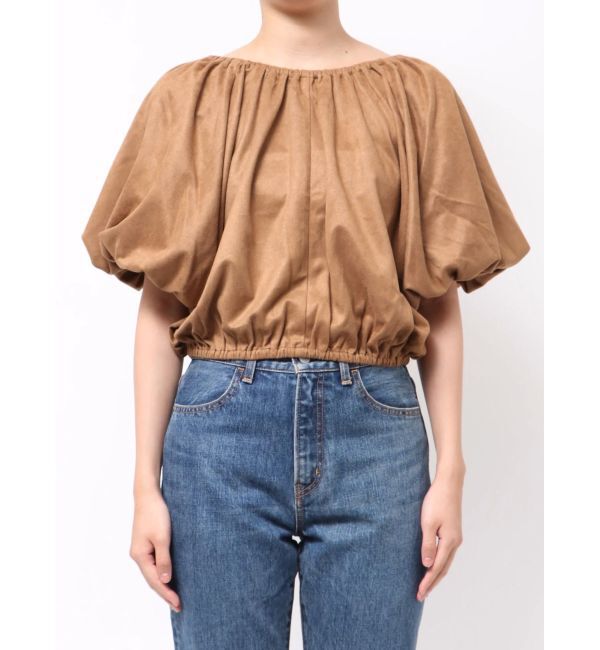 Ungrid「フェイクスウェードハーフスリーブバルーンブラウス」|シャツ・ブラウス|