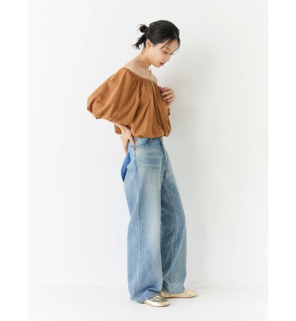 Ungrid「フェイクスウェードハーフスリーブバルーンブラウス」|シャツ・ブラウス|