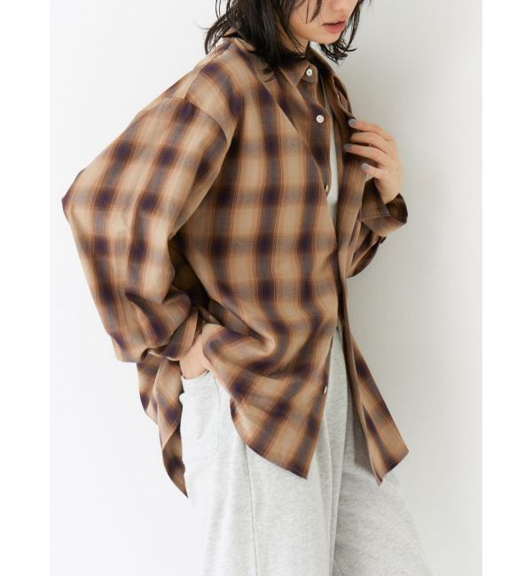 Ungrid「ビッグルーズチェックシャツ」|シャツ・ブラウス|