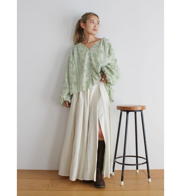 Ungrid「スリーブボリュームジャカードブラウス」|シャツ・ブラウス|