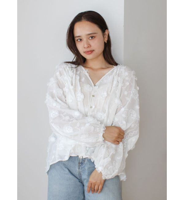 Ungrid「スリーブボリュームジャカードブラウス」|シャツ・ブラウス|