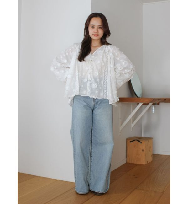 Ungrid「スリーブボリュームジャカードブラウス」|シャツ・ブラウス|