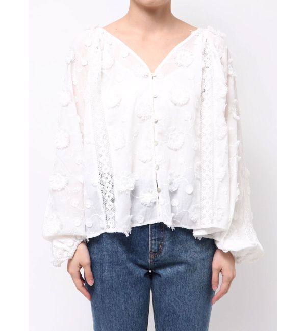 Ungrid「スリーブボリュームジャカードブラウス」|シャツ・ブラウス|