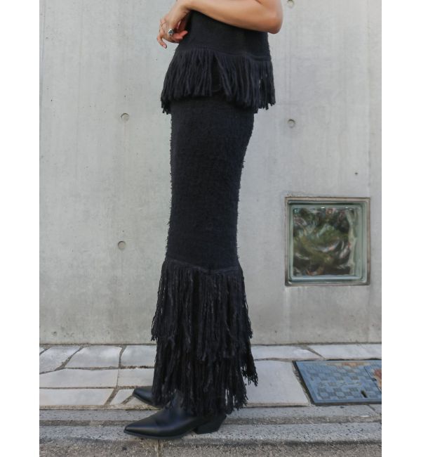 Ungrid「フリンジニットスカート」|スカート|