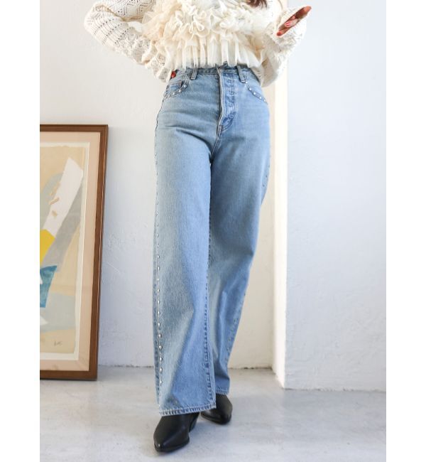 Ungrid「スタッズルーズデニム」|デニム|