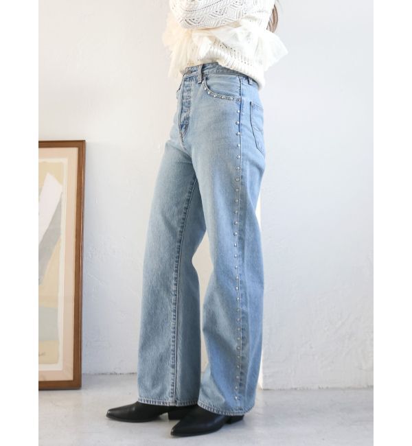 Ungrid「スタッズルーズデニム」|デニム|