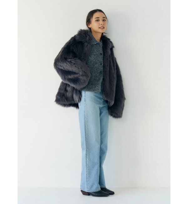 Ungrid「スタッズルーズデニム」|デニム|