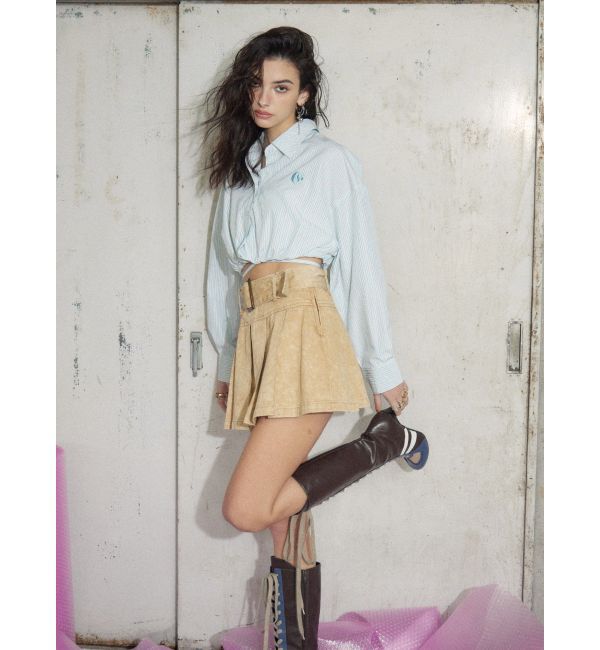 EVRIS「ワイドベルトプリーツミニスカート【セットアップ着用可能】」|スカート|